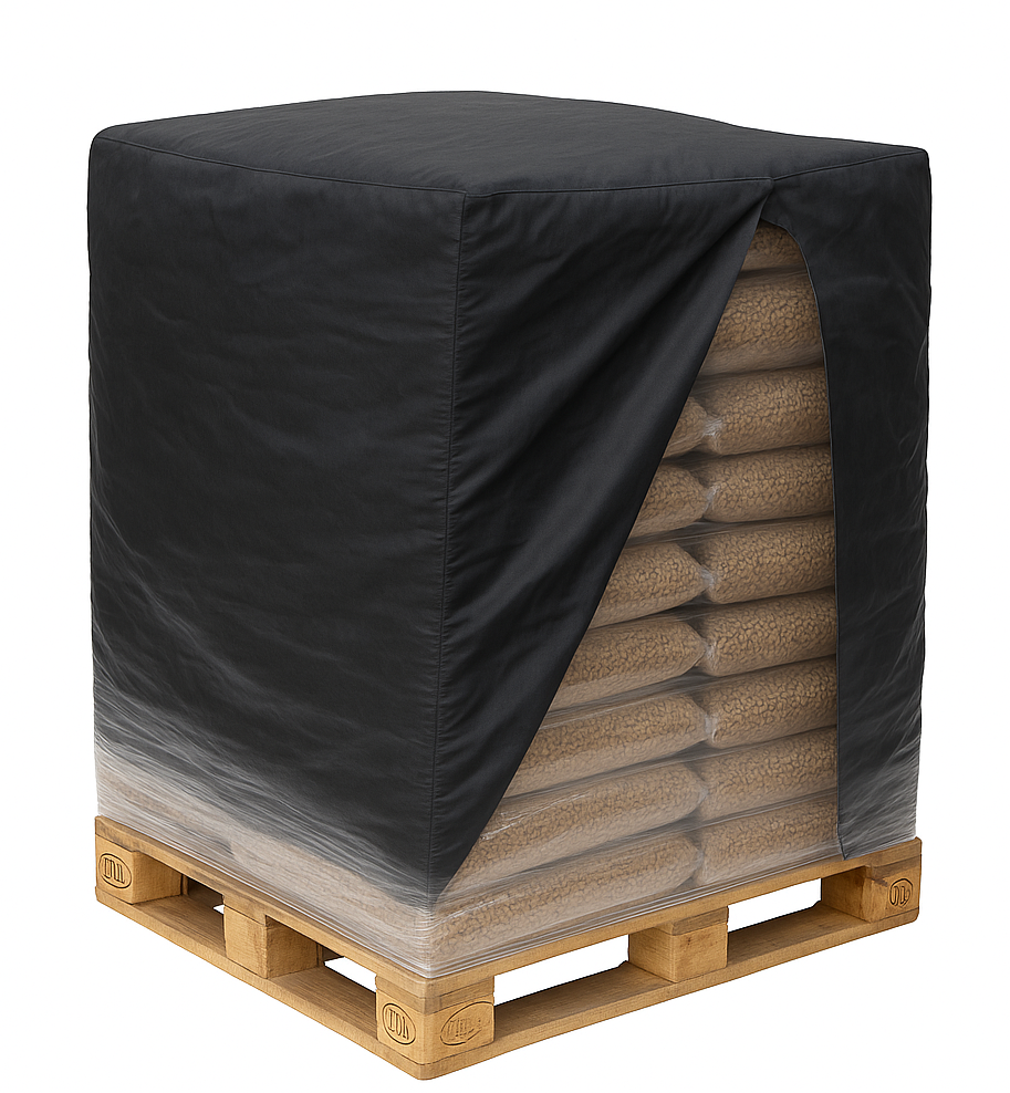 Overtræk til Træpiller og Briketter. Sort