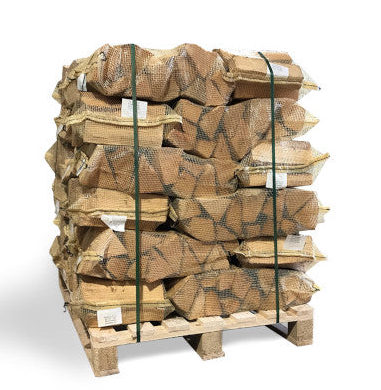 Ovntørret Birk i 54 sække - brændetårn