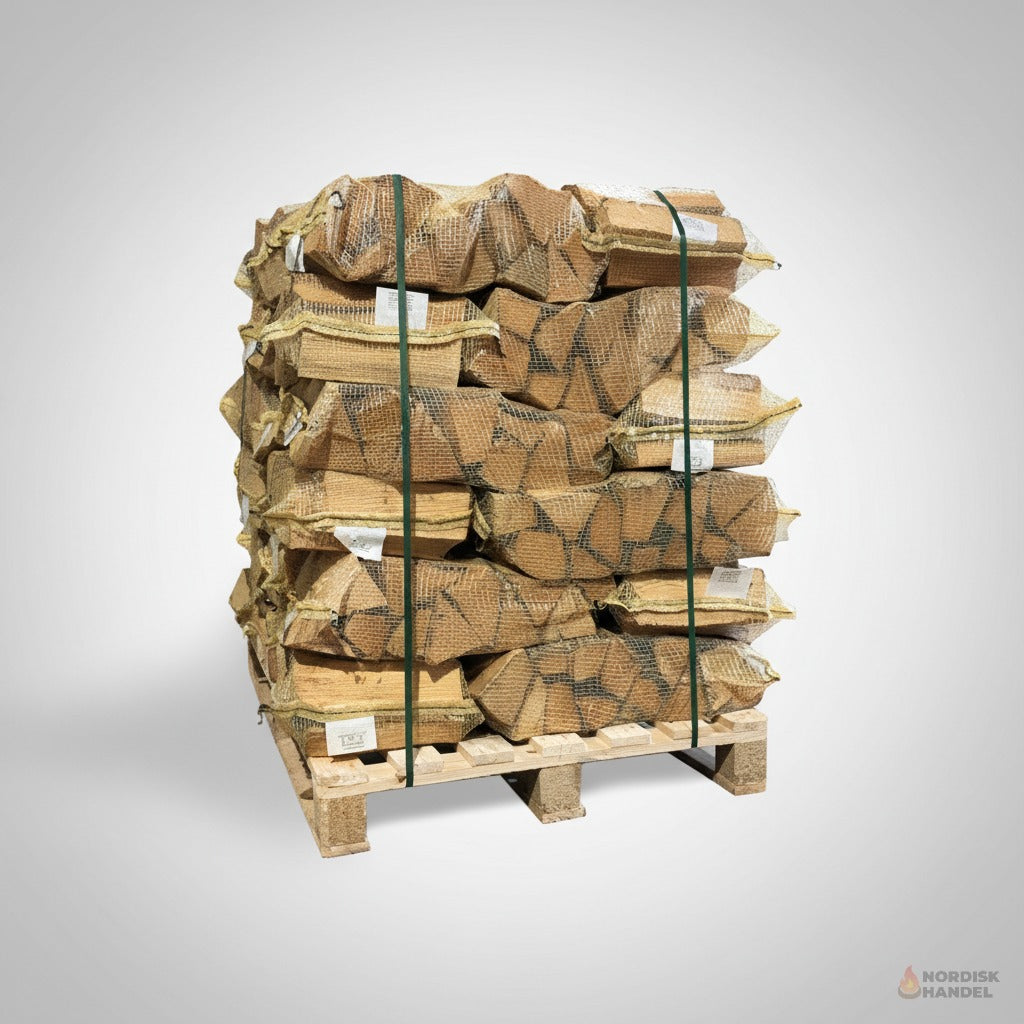 Ovntørret løvtræ brænde - 72 sække