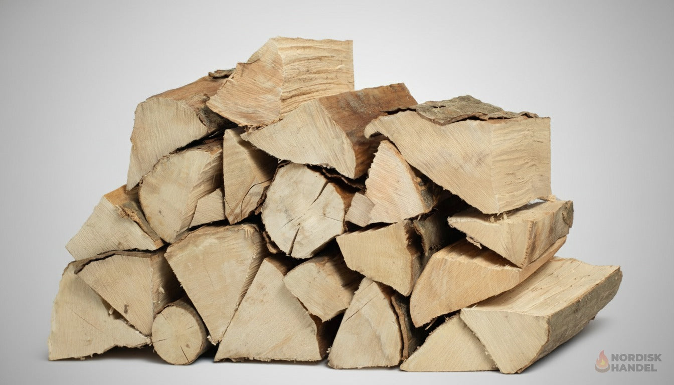 Ovntørret Avnbøg i sække - 1,8m3 brændetårn