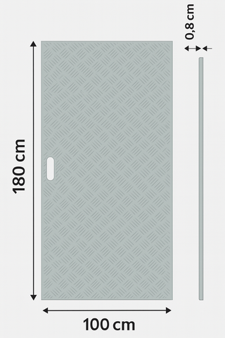 Køreplade 180x100cm.