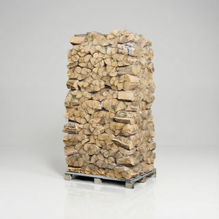 Ovntørt løvtræ XL Tårn - 132 store sække - klar til brug.