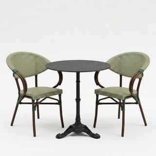 Paris 2 Cafésæt (2 Stole) – AFRICA 3 Bordstel & Bordplade i Komprimeret Natursten Ø60 cm